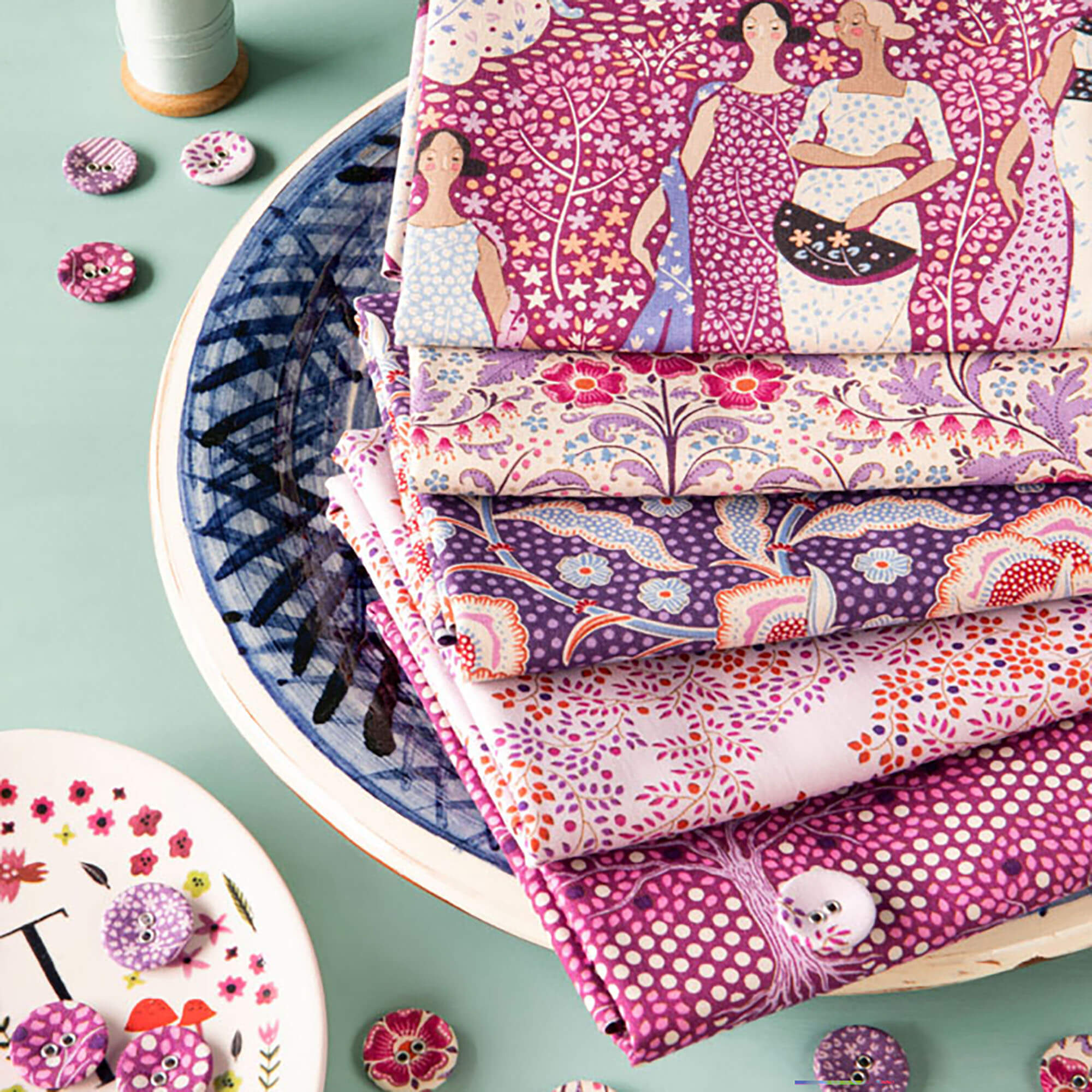 Tilda Hometown Fat Quarter Bundle - Plum Grapes - Image 2