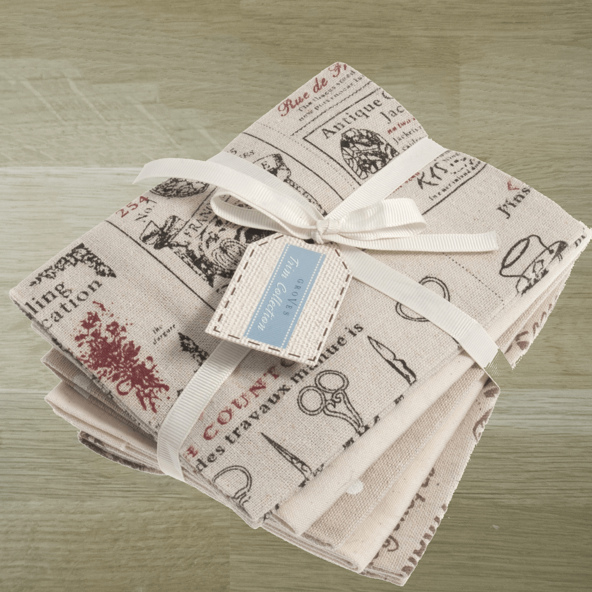 Natural Fat Quarter Bundle - Hessian and Cotton Fabrics
