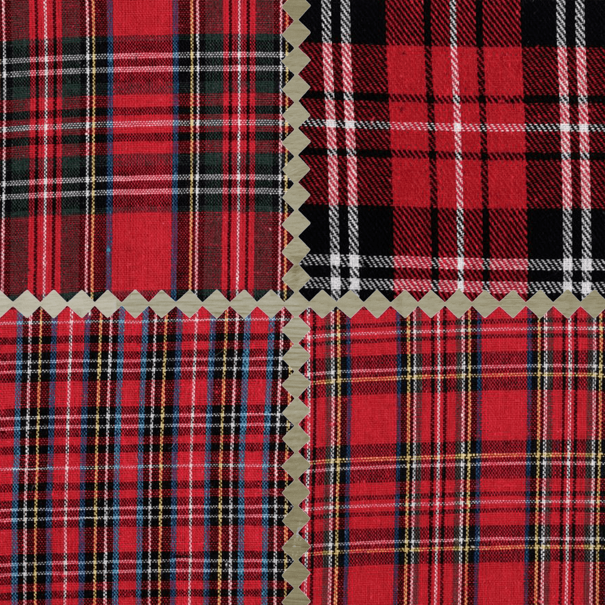 Tartan Fat Quarter Bundle - 4 Polycotton Fabrics - Image 2