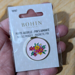 Bohin Magnetic Needle Minder - Embroidery Hoop with Flowers